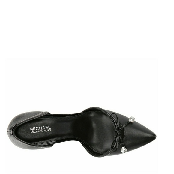 New! MICHAEL KORS Gia Leather Black Pumps Heels - Picture 4 of 5